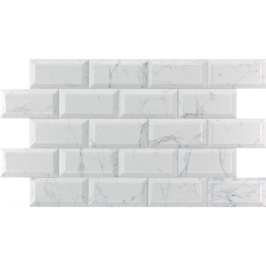 NB1765 METRO UNDERGROUND GLOSS CARRARA BEVEL WALL TILE 200X100