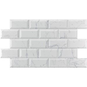 NB1765 METRO UNDERGROUND GLOSS CARRARA BEVEL WALL TILE 200X100