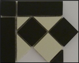 NB19085 GOSFORD VICTORIAN PORCELAIN BLACK & WHITE CORNER 93X93