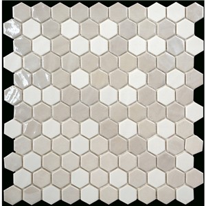 NB19132 SYNERGY HEXAGON GLASS WHITE MOSAIC 310X290