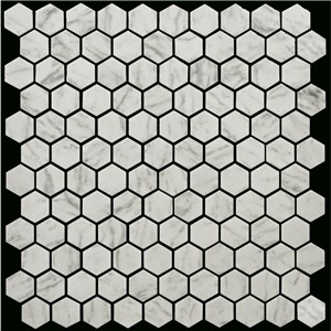 NB19134 SYNERGY HEXAGON GLASS CARRARA MOSAIC 310X290