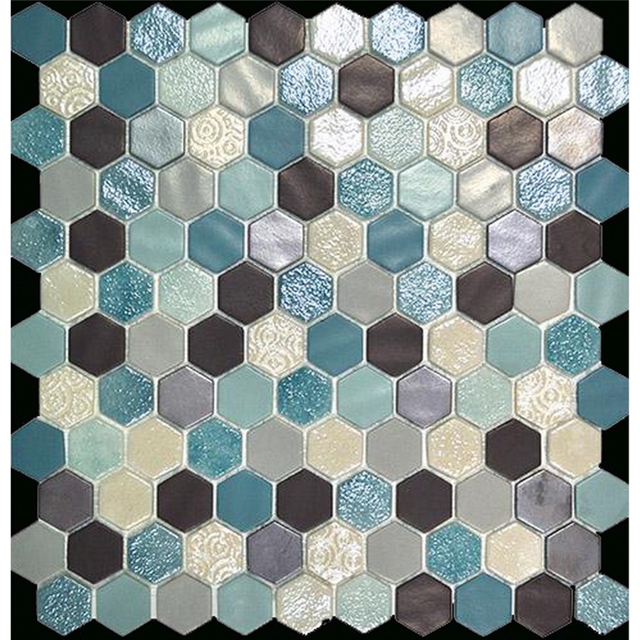 NB19135 SYNERGY HEXAGON GLASS AQUAMARINE MOSAIC 310X290