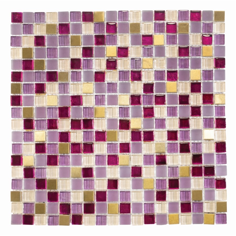 NB19608 CLARITY MOSAIC MIX BERRY & GOLD SHEET 300X300