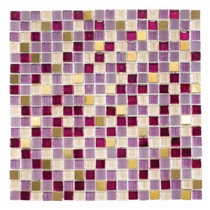 NB19608 CLARITY MOSAIC MIX BERRY & GOLD SHEET 300X300