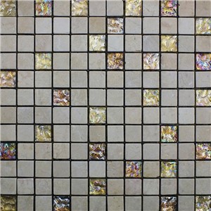 NB19165 AEGEAN MOSAIC GOLD BRONZE STONE/GLASS 300X300 SHEET