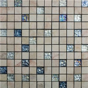 NB19166 AEGEAN MOSAIC SILVER SAPPHIRE ST/GLASS 300X300 SHEET