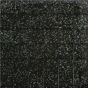 NB19173 GLITTER MOSAIC BLACK 310X310 SHEET (4.8X4.8 CHIPS)