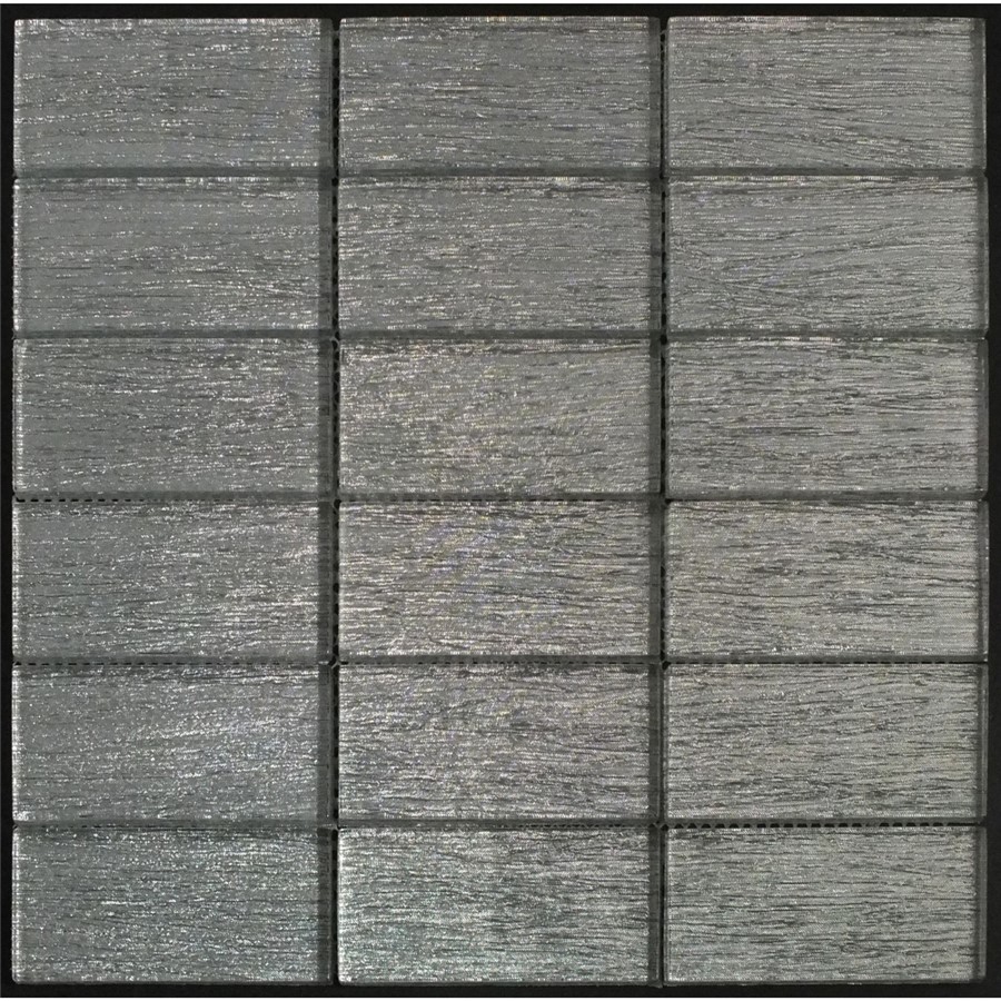 NB19193 LINEAR GLASS MOSAIC SILVER 300X300 SHEET