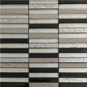 NB19194 FIORE MIXED STONE AND GLASS MOSAIC 30X30CM SHEET