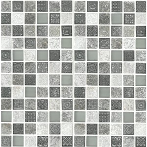 NB19145 AZTEC STONE SQUARE MOSAIC 300X300 SHEET