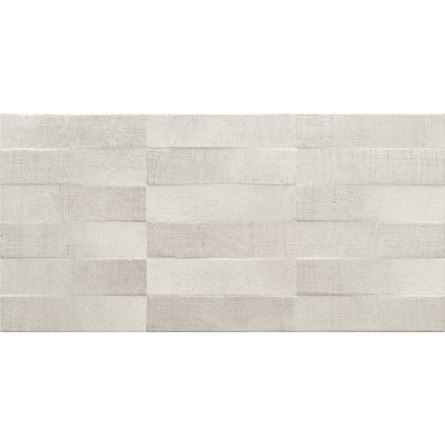 NB15514 TOUCH LIGHT GREY SATIN BRICK DECOR WALL TILE 300X600