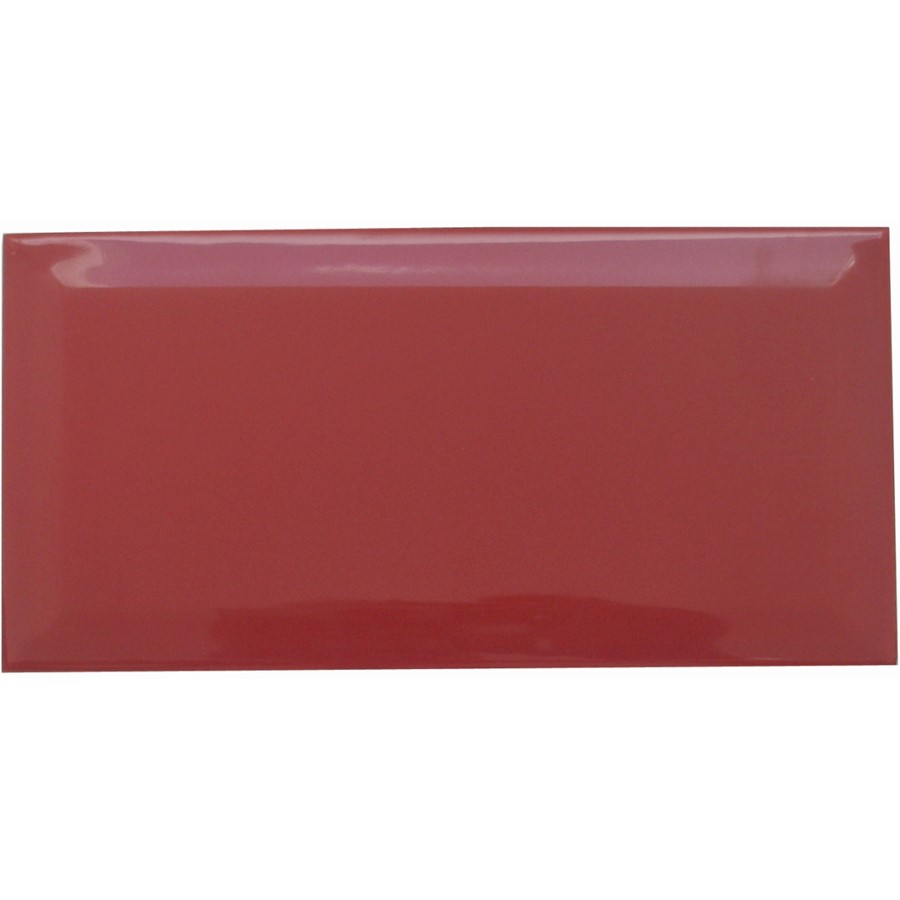 NB1749 METRO UNDERGROUND BEVEL GLOSS RED 200X100