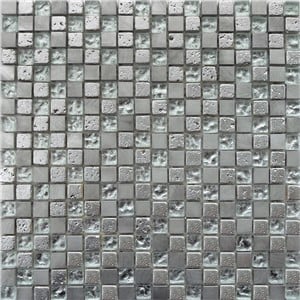 NB1126 CHESHAM SILVER MIXED MOSAIC SHEET 295X295