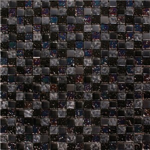 NB1128 CHESHAM BLACK MIXED MOSAIC SHEET 295X295