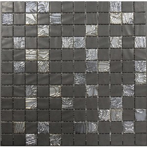 NB19865 GLAMOUR BLACK/MIRROR LINES MOSAIC SHEET 333X333