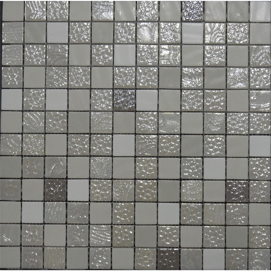 NB19867 GLAMOUR CREAM/MIRROR TEXTURE MOSAIC SHEET 333X333