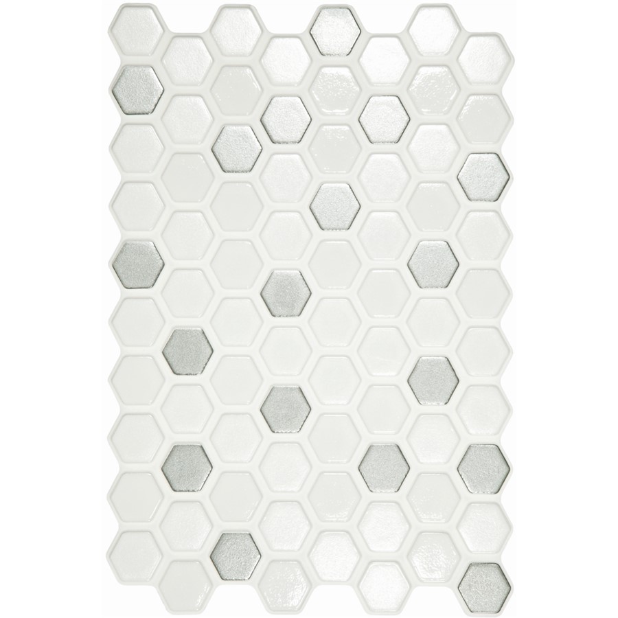 NB19943 HEXAGON INTERLOCKING MOSAIC SILVER 200X300
