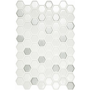 NB19943 HEXAGON INTERLOCKING MOSAIC SILVER 200X300