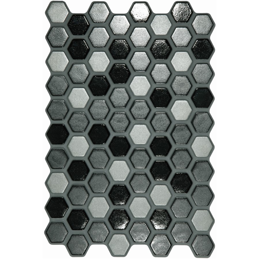 NB19944 HEXAGON INTERLOCKING MOSAIC BLACK 200X300