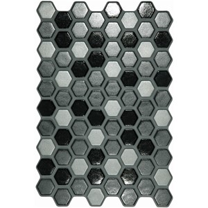 NB19944 HEXAGON INTERLOCKING MOSAIC BLACK 200X300